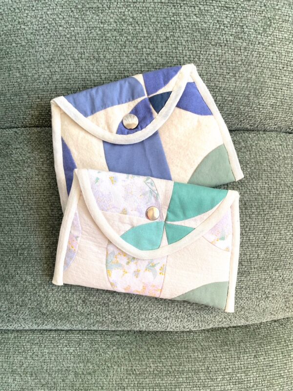 Pochettes patchwork "Vertes"